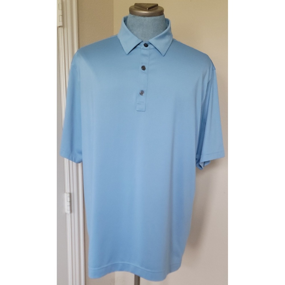 FOOTJOY POLO SHIRT MENS XLARGE SHORT‎ SLEEVE CORAL BLUE GOLF FJ COLLARED